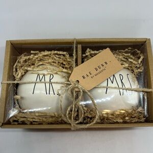 Rae Dunn Mr & Mrs Ornaments - Brand New